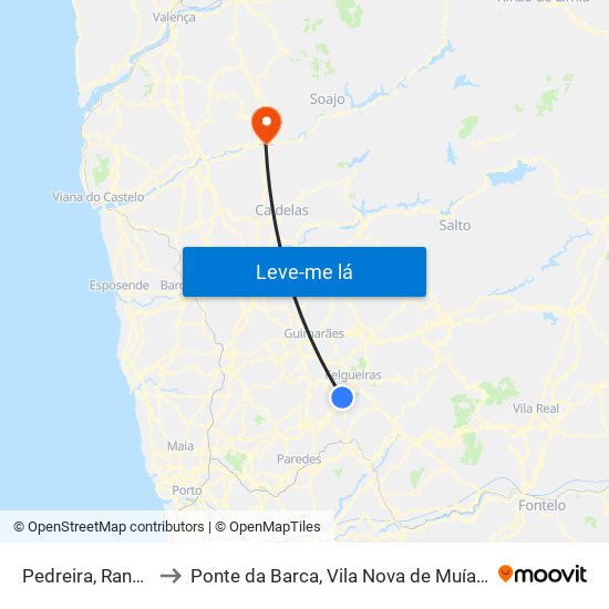 Pedreira, Rande e Sernande to Ponte da Barca, Vila Nova de Muía e Paço Vedro de Magalhães map