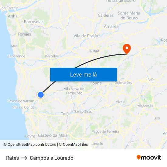 Rates to Campos e Louredo map