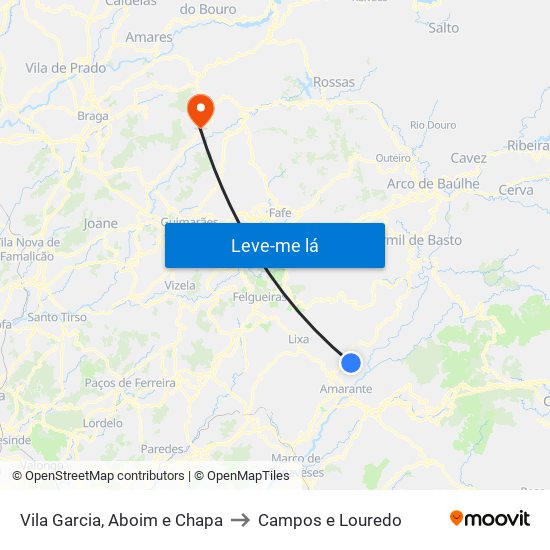 Vila Garcia, Aboim e Chapa to Campos e Louredo map