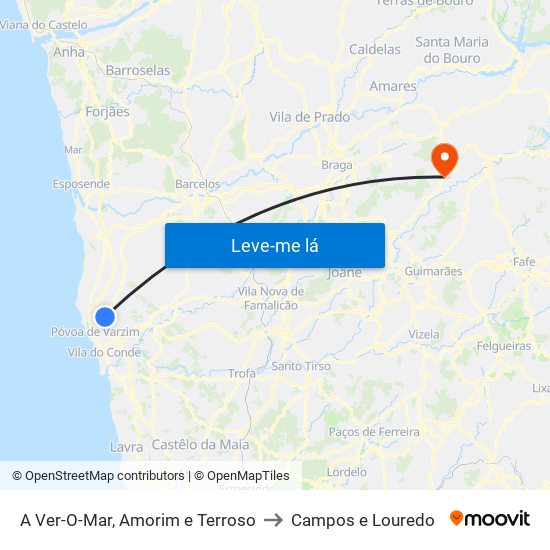 A Ver-O-Mar, Amorim e Terroso to Campos e Louredo map