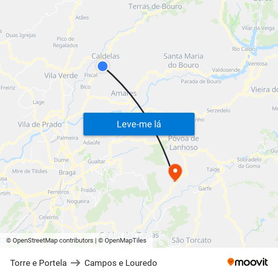 Torre e Portela to Campos e Louredo map