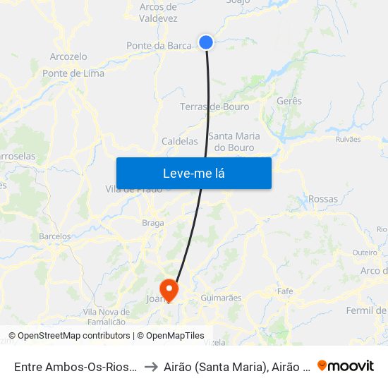 Entre Ambos-Os-Rios, Ermida e Germil to Airão (Santa Maria), Airão (São João) e Vermil map