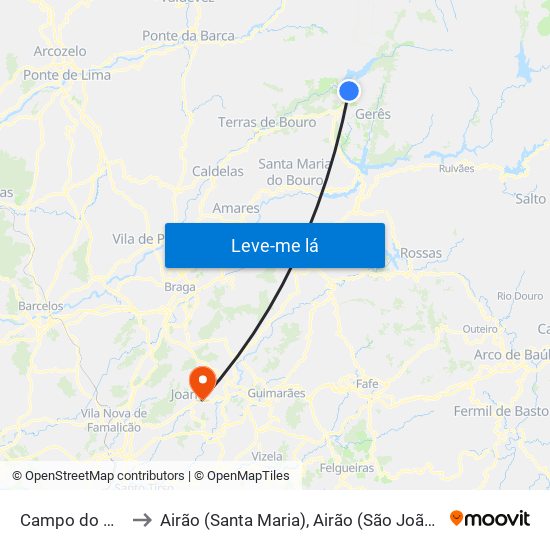 Campo do Gerês to Airão (Santa Maria), Airão (São João) e Vermil map