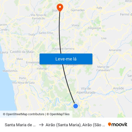 Santa Maria de Sardoura to Airão (Santa Maria), Airão (São João) e Vermil map