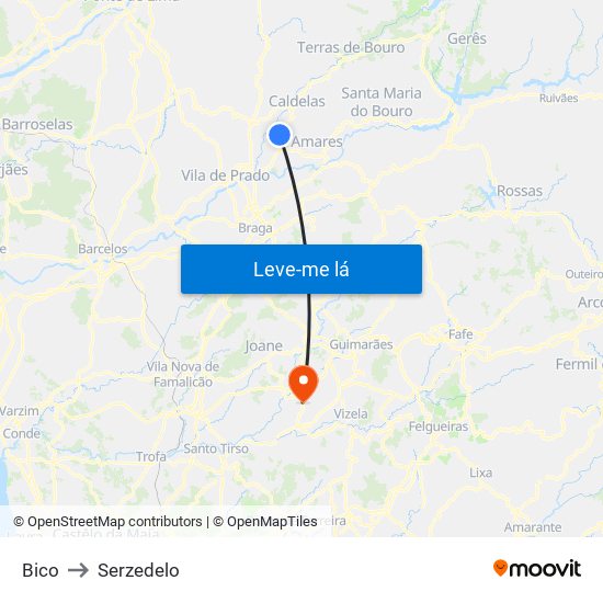 Bico to Serzedelo map