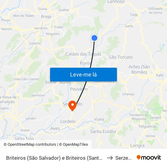 Briteiros (São Salvador) e Briteiros (Santa Leocádia) to Serzedelo map