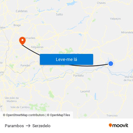 Parambos to Serzedelo map