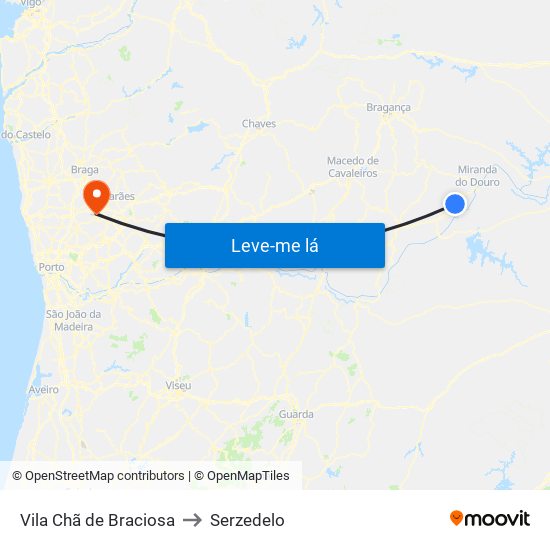Vila Chã de Braciosa to Serzedelo map
