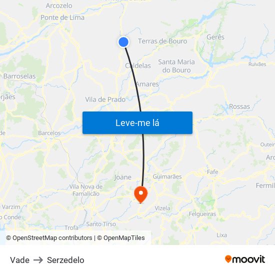 Vade to Serzedelo map