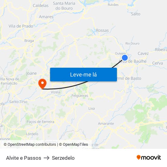 Alvite e Passos to Serzedelo map