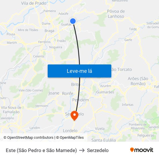 Este (São Pedro e São Mamede) to Serzedelo map