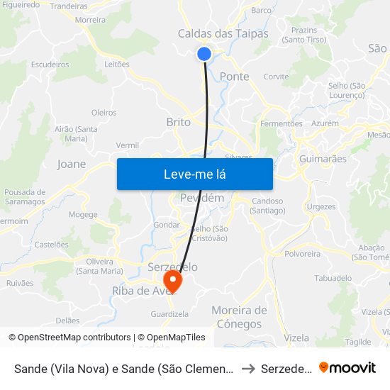 Sande (Vila Nova) e Sande (São Clemente) to Serzedelo map