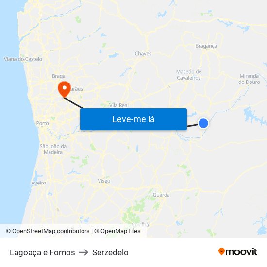 Lagoaça e Fornos to Serzedelo map