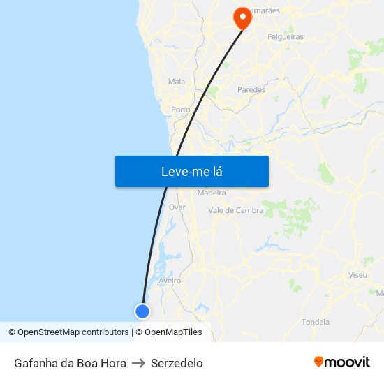 Gafanha da Boa Hora to Serzedelo map