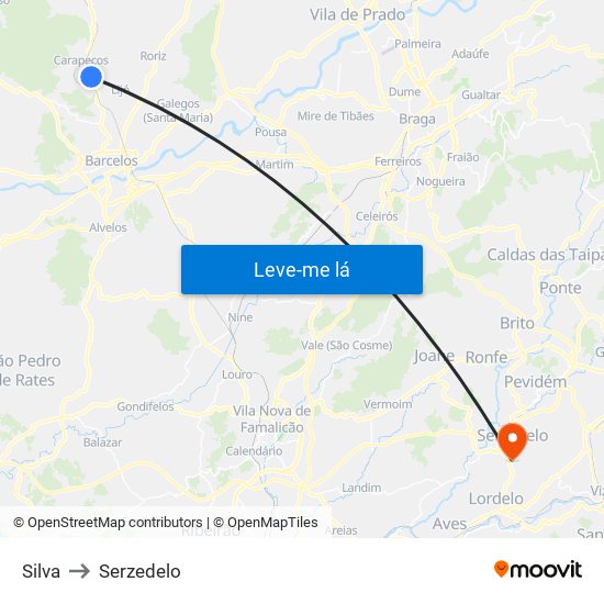 Silva to Serzedelo map