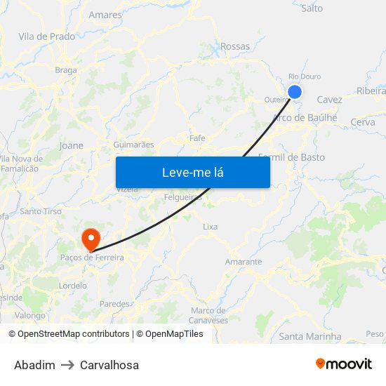 Abadim to Carvalhosa map