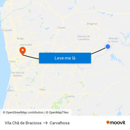 Vila Chã de Braciosa to Carvalhosa map