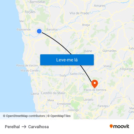 Perelhal to Carvalhosa map