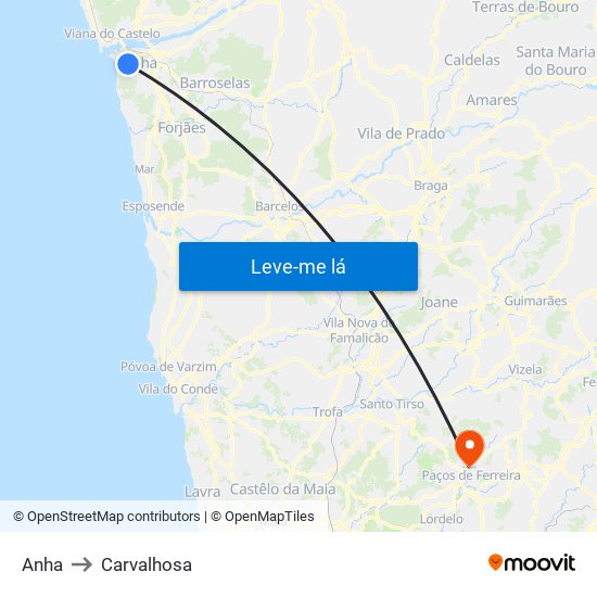 Anha to Carvalhosa map