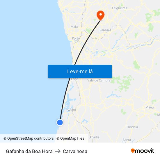 Gafanha da Boa Hora to Carvalhosa map