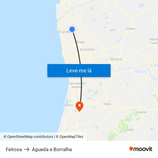 Feitosa to Águeda e Borralha map