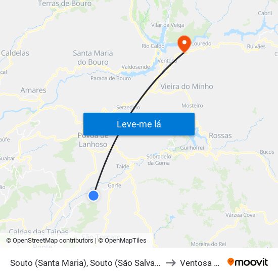 Souto (Santa Maria), Souto (São Salvador) e Gondomar to Ventosa e Cova map