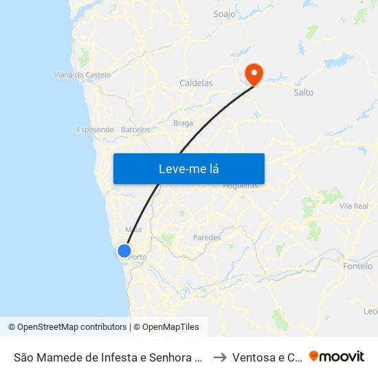 São Mamede de Infesta e Senhora da Hora to Ventosa e Cova map