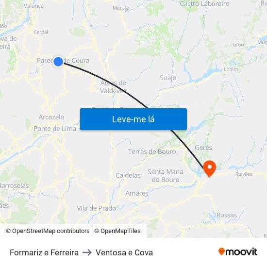 Formariz e Ferreira to Ventosa e Cova map