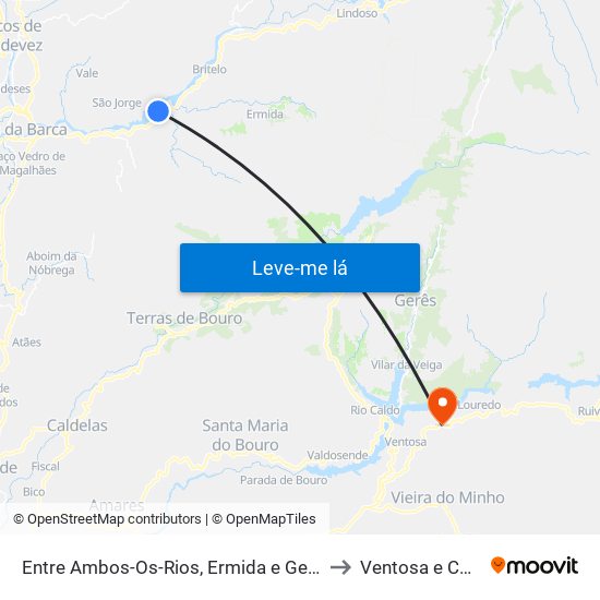 Entre Ambos-Os-Rios, Ermida e Germil to Ventosa e Cova map