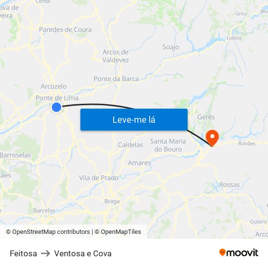 Feitosa to Ventosa e Cova map