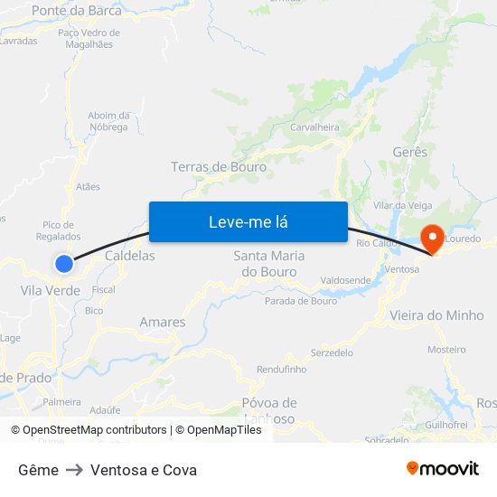 Gême to Ventosa e Cova map