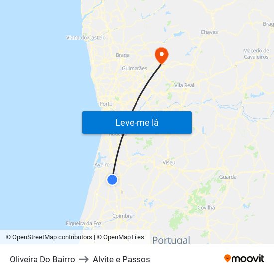 Oliveira Do Bairro to Alvite e Passos map