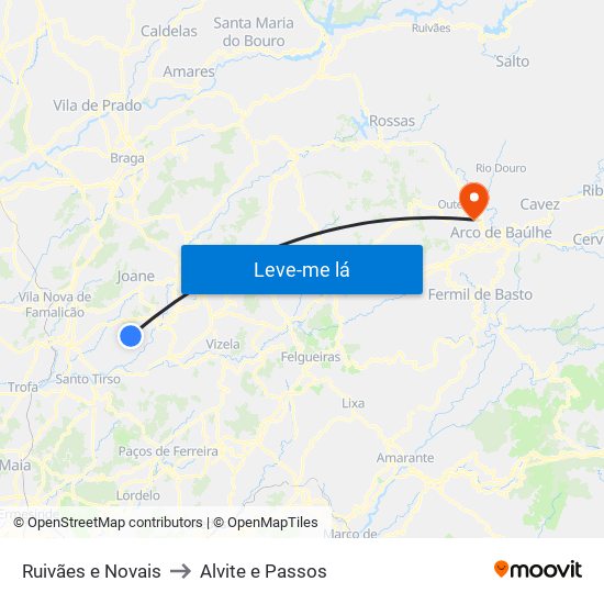 Ruivães e Novais to Alvite e Passos map