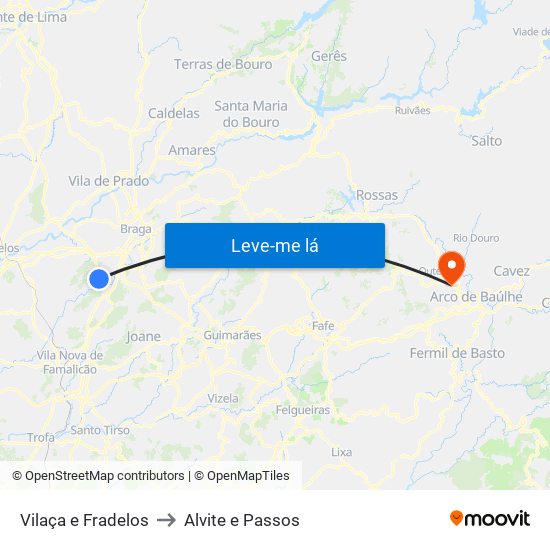 Vilaça e Fradelos to Alvite e Passos map