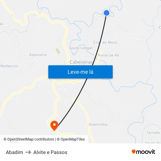 Abadim to Alvite e Passos map