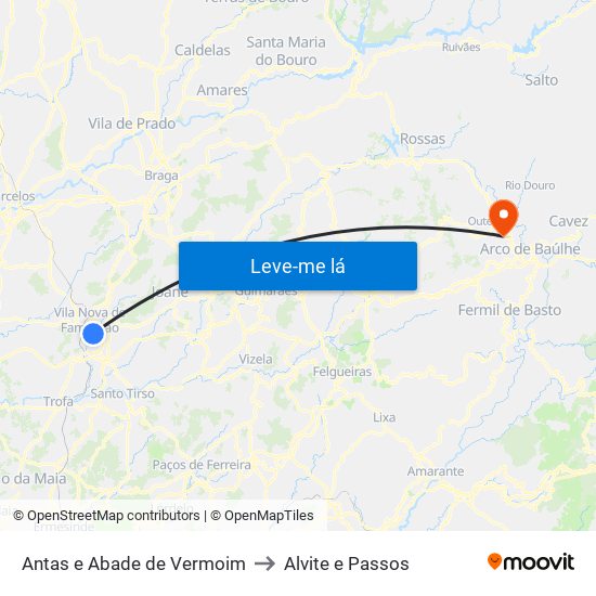 Antas e Abade de Vermoim to Alvite e Passos map