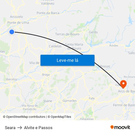 Seara to Alvite e Passos map
