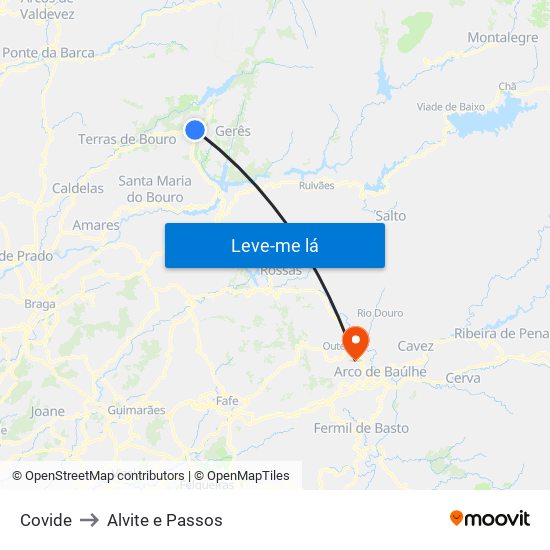 Covide to Alvite e Passos map