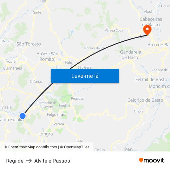 Regilde to Alvite e Passos map
