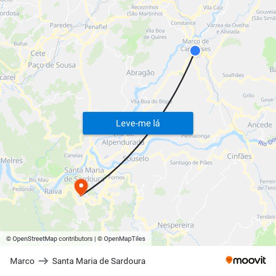 Marco to Santa Maria de Sardoura map