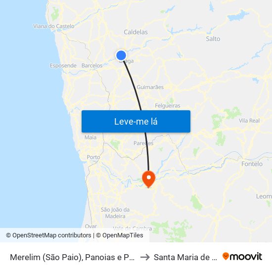 Merelim (São Paio), Panoias e Parada de Tibães to Santa Maria de Sardoura map