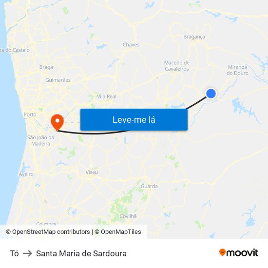 Tó to Santa Maria de Sardoura map