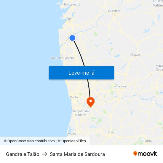 Gandra e Taião to Santa Maria de Sardoura map