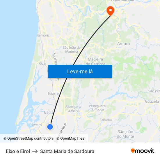 Eixo e Eirol to Santa Maria de Sardoura map