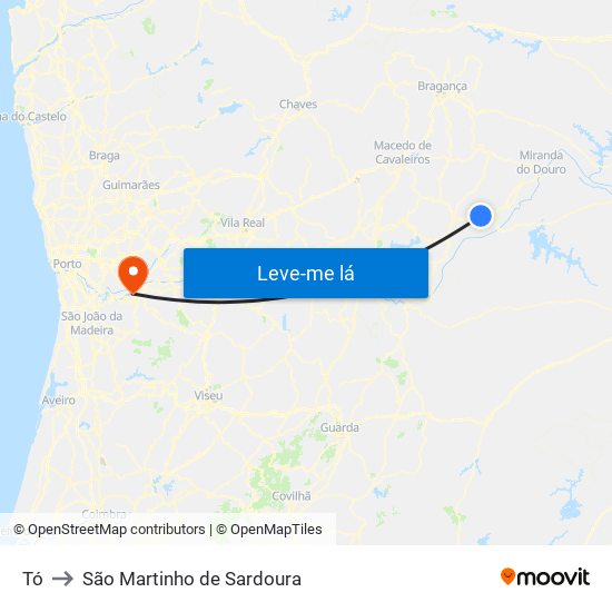 Tó to São Martinho de Sardoura map