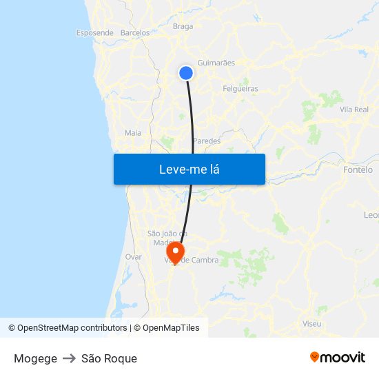 Mogege to São Roque map