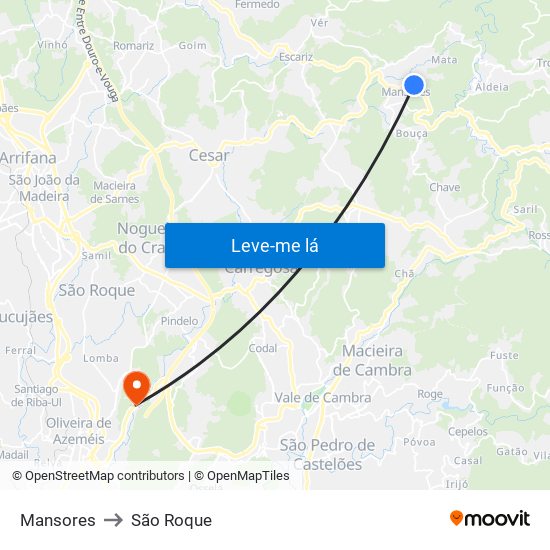 Mansores to São Roque map