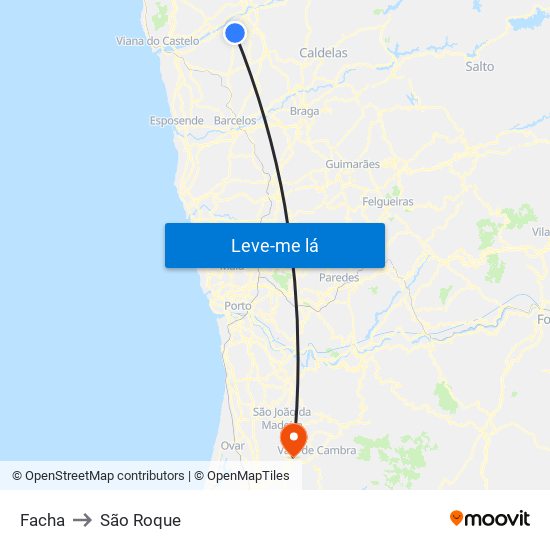 Facha to São Roque map