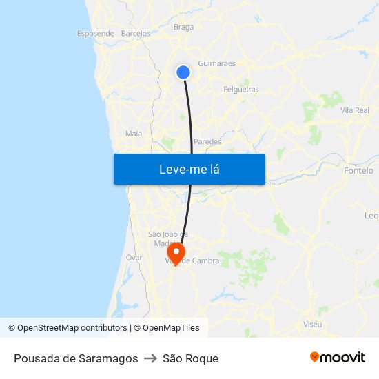 Pousada de Saramagos to São Roque map