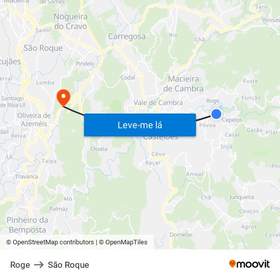 Roge to São Roque map